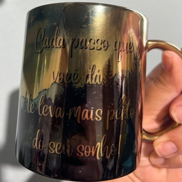 ☕✨ Caneca de Porcelana Metalizada Rosé ou Dourada – Personalize do Seu Jeito! - Image 2