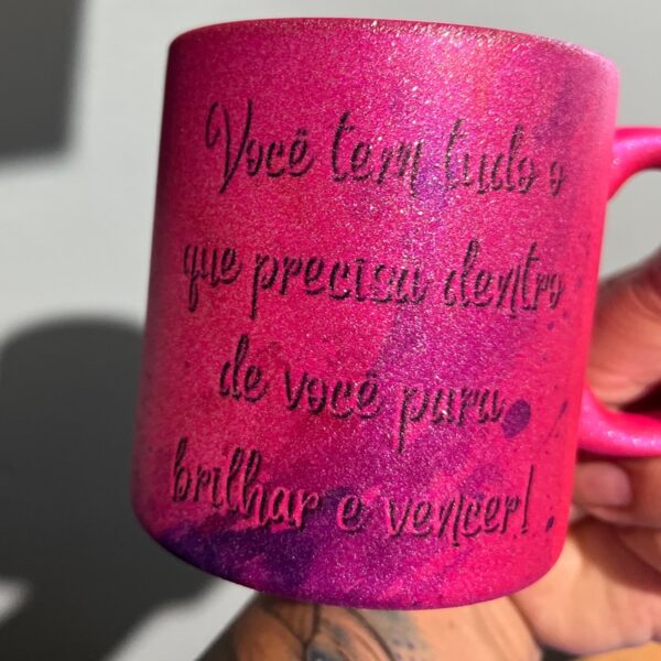 ☕✨ Caneca de Porcelana com Glitter Rosa ou Dourada – Personalize do Jeito Que Quiser! - Image 2