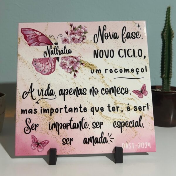 🖼 Azulejo 15x15 Personalizado – Fotos, Frases ou O Que Você Desejar!