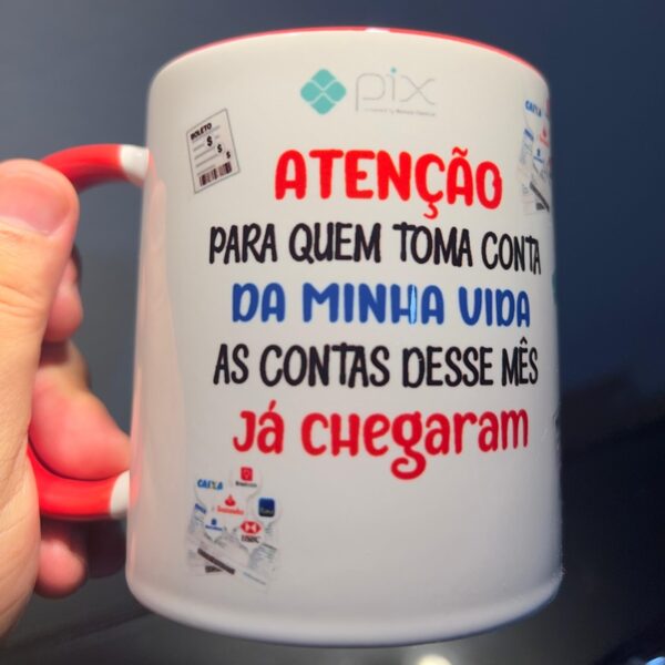 ☕🎨 Caneca de Porcelana com Alça Colorida – Estilo Flork Personalizado! ✨