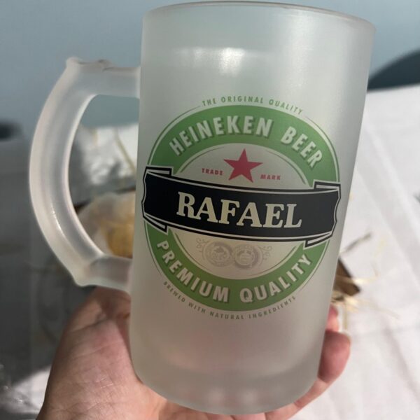 🍺✨ Caneca de Chopp Jateada Personalizada com Logo de Cerveja e Nome